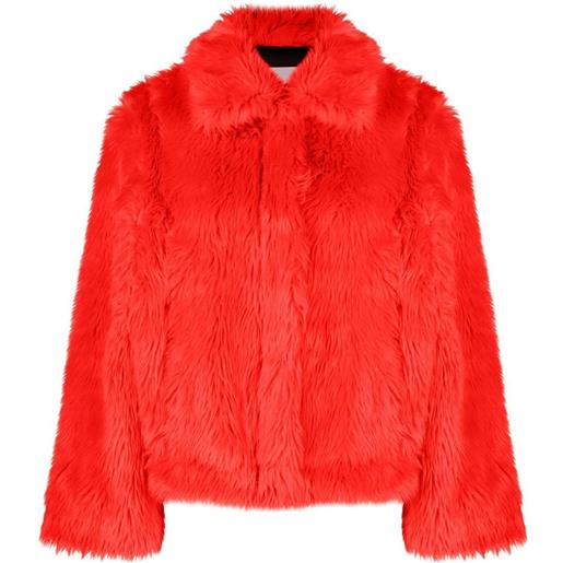 MSGM giacca in finta pelliccia - rosso
