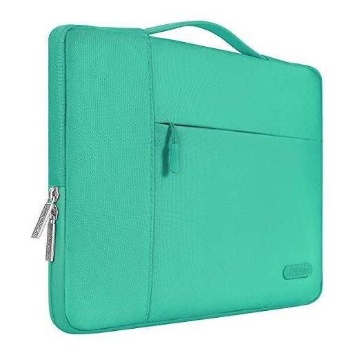 MOSISO laptop sleeve borsa compatibile con mac. Book air/pro, 13-13,3 pollici notebook, compatibile con mac. Book pro 14 m3 m2 m1 chip pro max 2023-2021, poliestere multifunzionale manica, biscay green