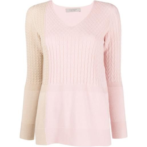 D.Exterior maglione con design color-block - rosa