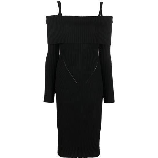 ANDREĀDAMO abito a coste con spalle scoperte - nero