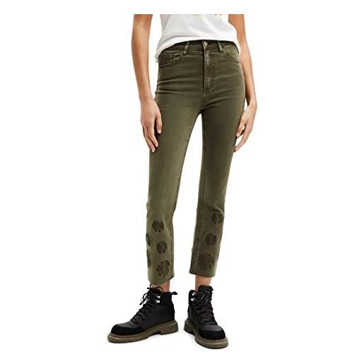 Desigual denim_unicorn, 4086 dark kaki jeans, green, 34 da donna