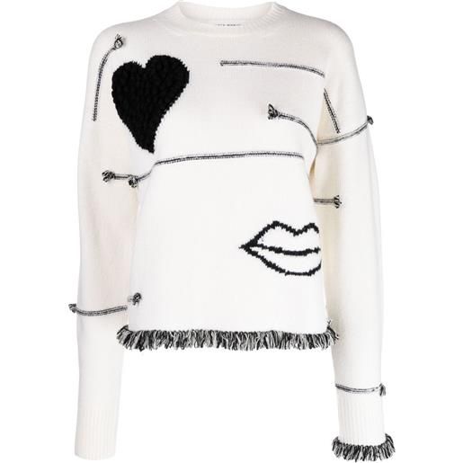 Sonia Rykiel maglione con cuciture a contrasto - bianco