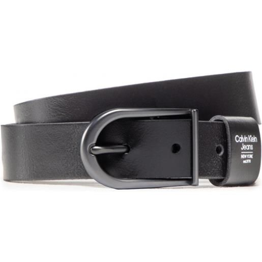 Calvin Klein Jeans calvin klein accessori round logo loop belt 30mm black cintura nera donna
