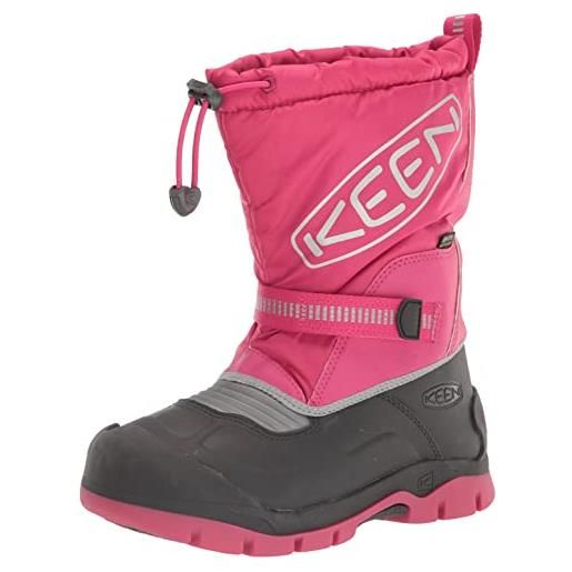 KEEN unisex kid's snow troll waterproof boot, fuchsia purple silver, 9 uk child