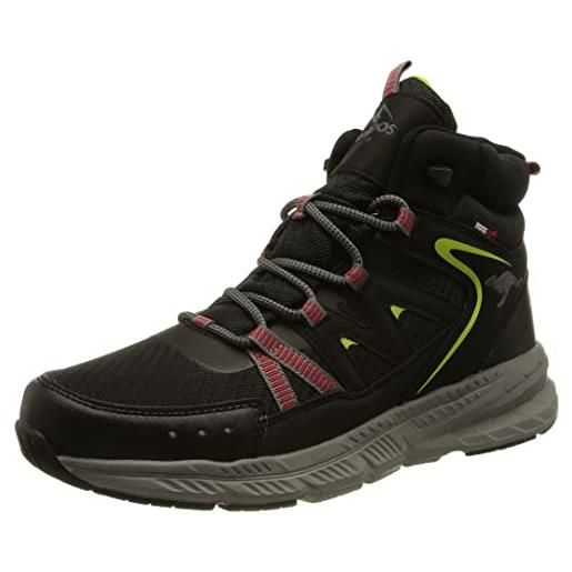 KangaROOS k-uo nod mid rtx, scarpe da escursionismo unisex-adulto, jet black lime, 46 eu