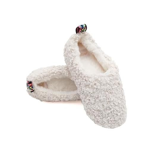 Amix Diamond le pelosone deliziose ciabatte donna invernali da casa babbucce in peluche spettinato pantofole chiuse suola per parquet papucce vero marchio italiano (rosa, numeric_38)