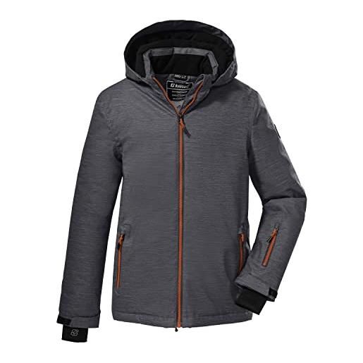Killtec boy's giacca da sci/ giacca funzionale con cappuccio e paraneve ksw 179 bys ski jckt, anthracite, 140, 38784-000