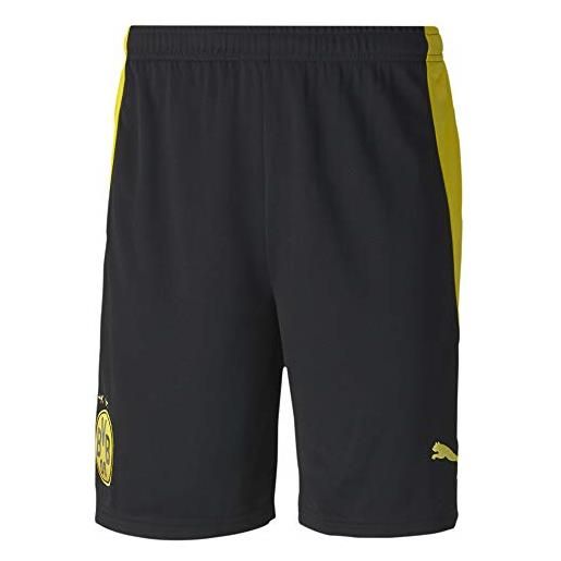 PUMA bvb shorts replica, pantaloncini uomo, black-cyber yellow, m