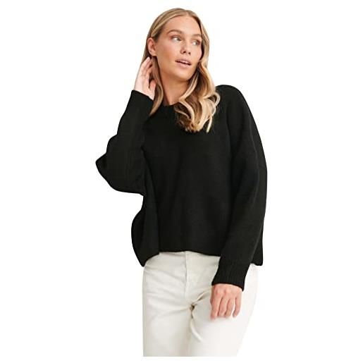 NA-KD wide knitted sweater pullover, nero, xl donna