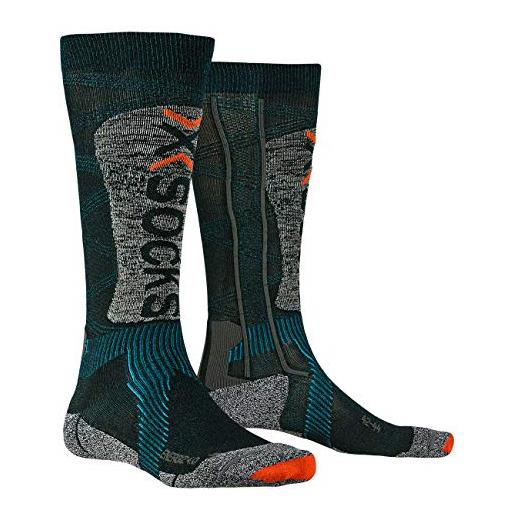 X-Socks energizer light 4.0, calze invernali da sci unisex - adulto, black/stone grey melange, l