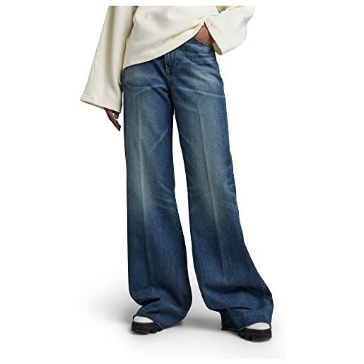 G-STAR RAW women's deck ultra high wide leg jeans, nero (pitch black d19058-c668-a810), 27w / 30l