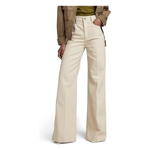 G-STAR RAW women's deck ultra high wide leg jeans, beige (ecru d19058-c777-159), 25w / 30l