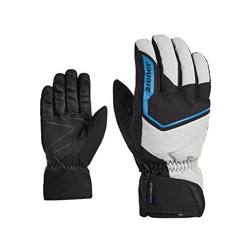 Ziener garigon guanti da sci/sport invernali da uomo, impermeabili, traspiranti, dusty grey, 9