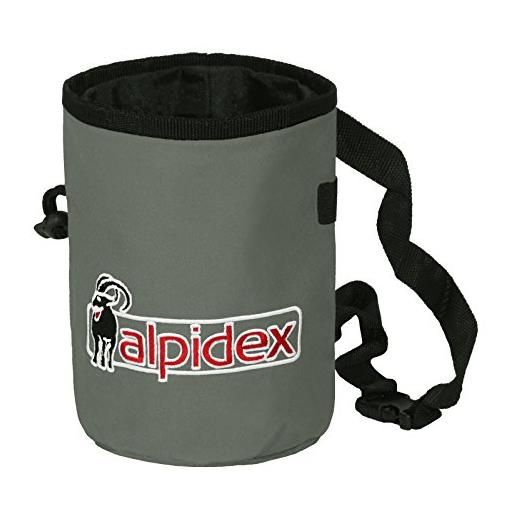 ALPIDEX chalk bag sacchetto arrampicata gesso sport con cintura regolabile sacca magnesite magnesia, colore: black rock