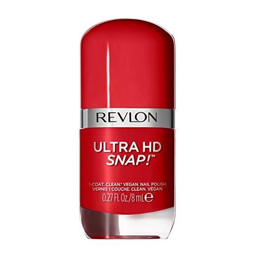 Revlon make up revlon smalto ultra hd snap formula glossy e 100 per cento vegana, con 75 per cento di ingredienti naturali e idratanti, ottima copertura, 030 cherry on top, 8 ml, confezione da 1