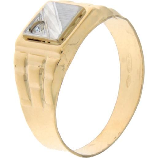 Gioielleria Lucchese Oro anello uomo oro giallo bianco gl100642