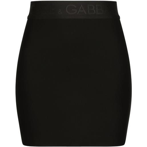 Dolce & Gabbana minigonna con banda logo - nero