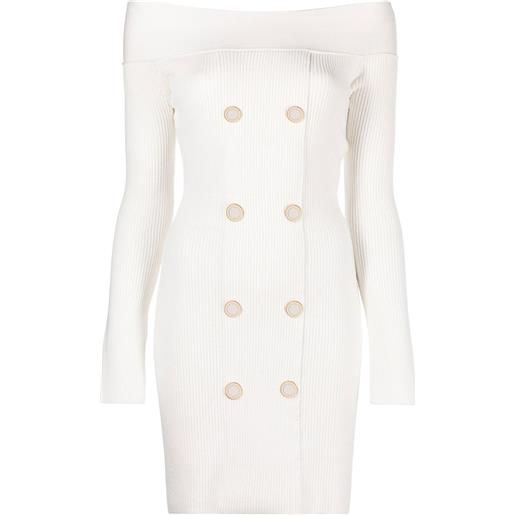 Elisabetta Franchi abito modello blazer con spalle scoperte - bianco