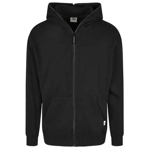 Urban Classics LONG ZIPPED SYNTHETIC LEATHER CREWNECK - Felpa - black