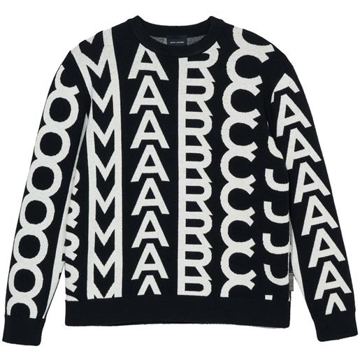 Marc Jacobs maglione monogram oversized girocollo - nero