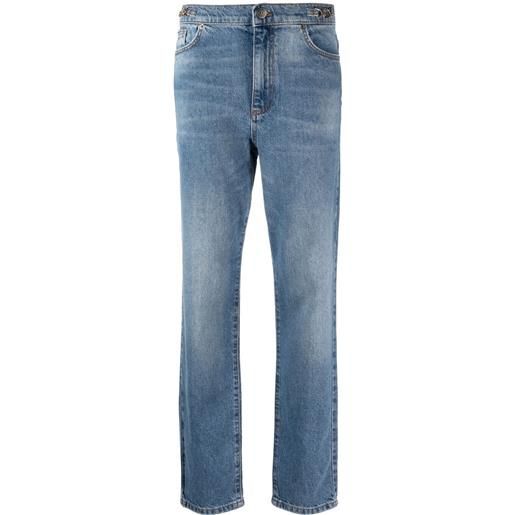 TWINSET jeans dritti con effetto schiarito - blu
