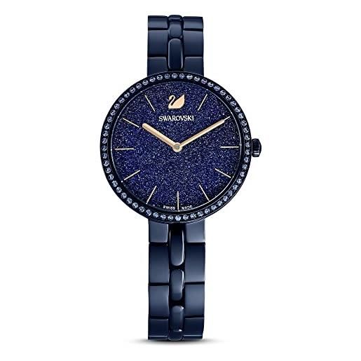 Swarovski cosmopolitan orologio, con pavé di cristalliSwarovski e bracciale regolabile, placcato in tonalità blu tono su tono, blu