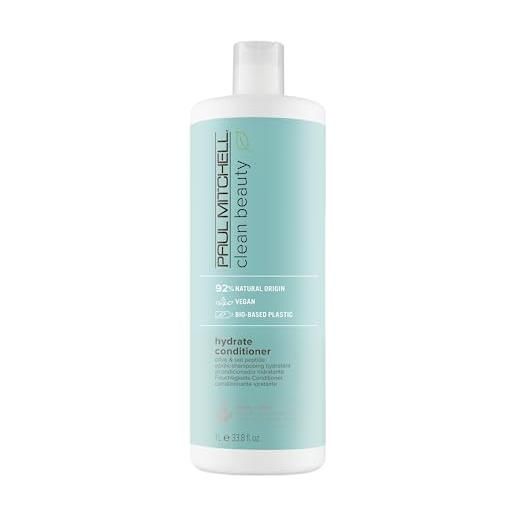 Paul Mitchell clean beauty hydrate conditioner, intensamente nutriente, migliora la maneggevolezza, per capelli secchi - 1000 ml
