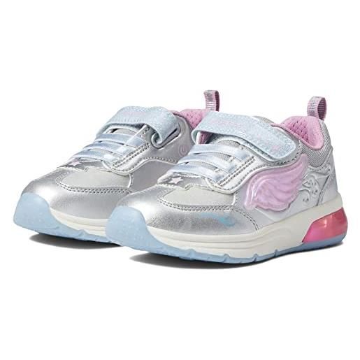 Geox j spaceclub girl b, sneakers bambine e ragazze, blu/rosa (navy/pink), 38 eu