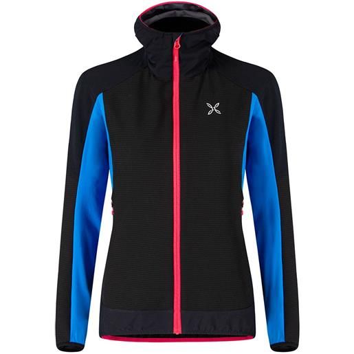 Montura premium wind hoodie fleece blu, nero xs donna