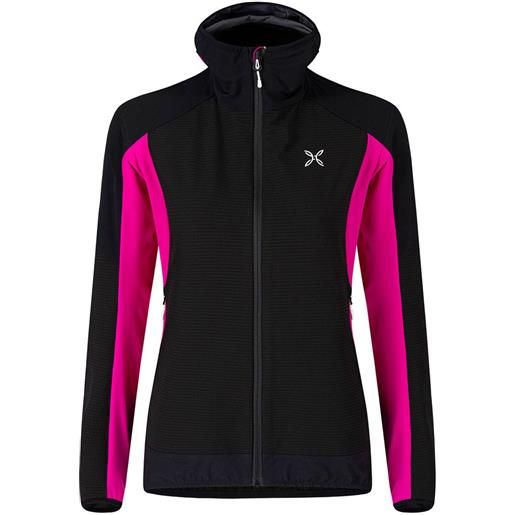 Montura premium wind hoodie fleece nero, rosa xs donna
