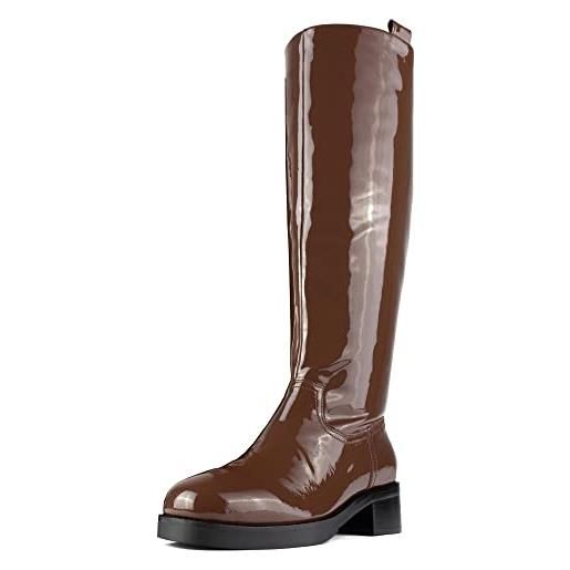 L37 HANDMADE SHOES last chance train, knee high boot donna, marrone, 35 eu