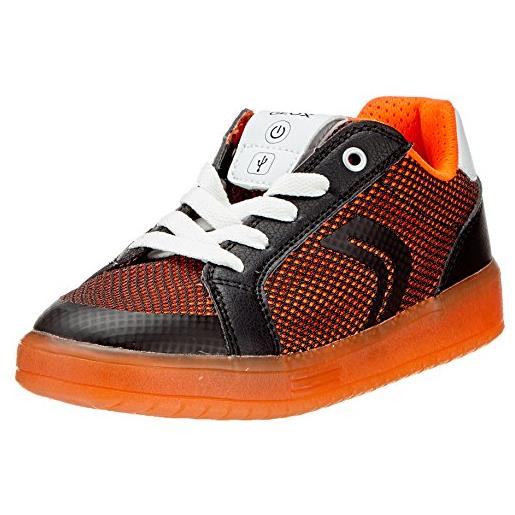 Geox j kommodor boy a, sneakers bambini e ragazzi, nero (black/orange), 38 eu