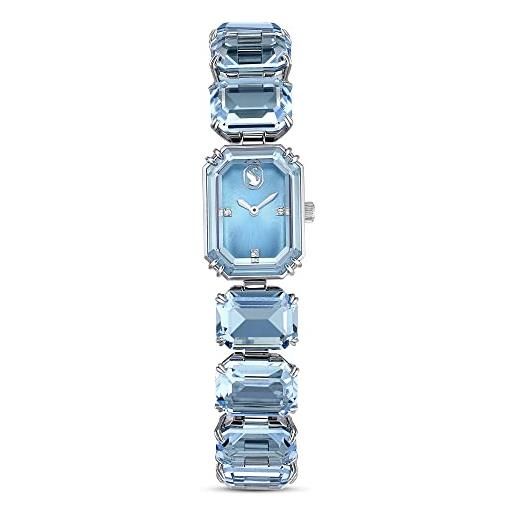 Swarovski millenia orologio, con cristalliSwarovski a taglio ottagonale, struttura in acciaio inossidabile, blu