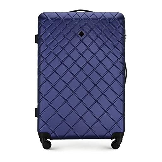 WITTCHEN valigia da viaggio bagaglio a mano valigia da cabina valigia rigida in abs con 4 ruote girevoli serratura a combinazione maniglia telescopica classic line taglia l blu