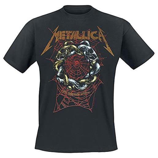 Metallica ruin/struggle uomo t-shirt nero l 100% cotone regular