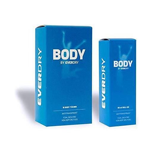EVERDRY contenuto della confezione: body roll-on + salviette per il corpo
