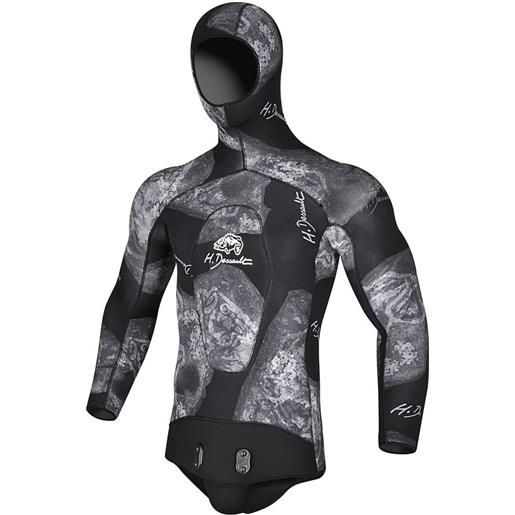 H.dessault By C4 black side 7 mm spearfishing jacket nero s