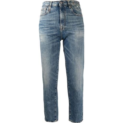 R13 jeans crop a vita alta - blu
