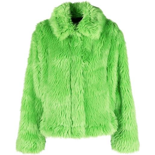 MSGM giacca in finta pelliccia - verde