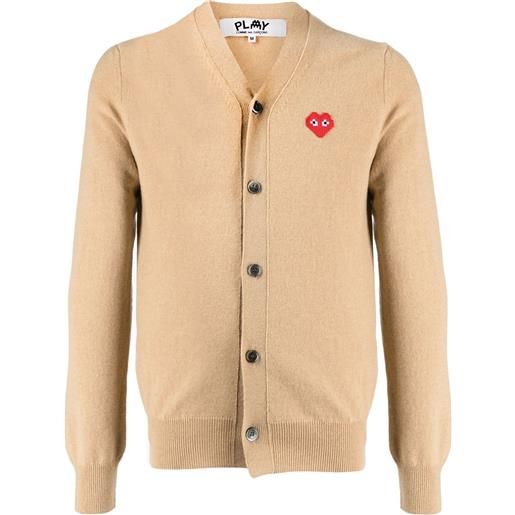 Comme Des Garçons cardigan con applicazione - marrone