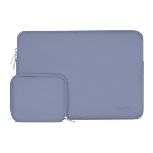 MOSISO laptop sleeve compatibile con mac. Book air/pro, 13-13,3 pollici notebook, compatibile con mac. Book pro 14 m3 m2 m1 pro max 2023-2021, neoprene borsa custodia con piccolo case, grigio lavanda