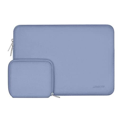 MOSISO laptop custodia pc portatil compatibile con mac. Book air 13 m3 m2 m1 a2337 a1932 2018-2024/pro 13 m2 m1 a2338 a2251 a2289 a2159 a1989 a1706, neoprene borsa con piccolo case, blu ceruleo