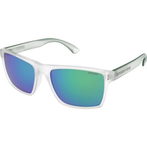 Superdry sds kobe 183 | occhiali da sole graduati o non graduati | prova online | unisex | plastica | quadrati | bianco, trasparente | adrialenti