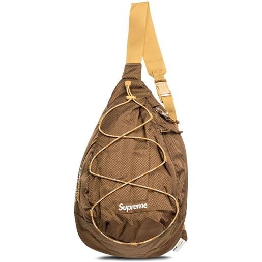 Supreme borsa sling con applicazione - marrone