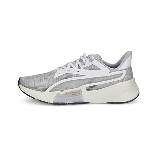 PUMA pwrframe tr re: collection, scarpe da ginnastica uomo, white-platinum gray, 43 eu