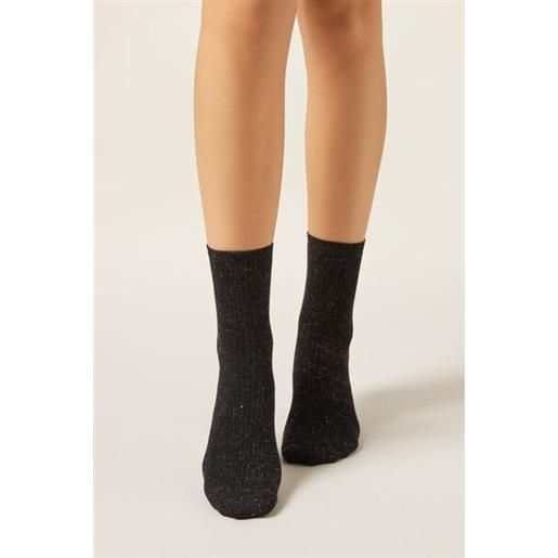 Calzedonia calze corte con cashmere e glitter nero