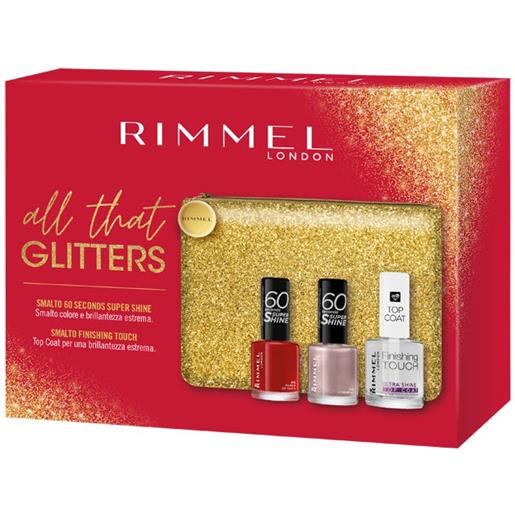 Rimmel all the glitters top coat 8ml + smalto 60 secondi 210 8ml +