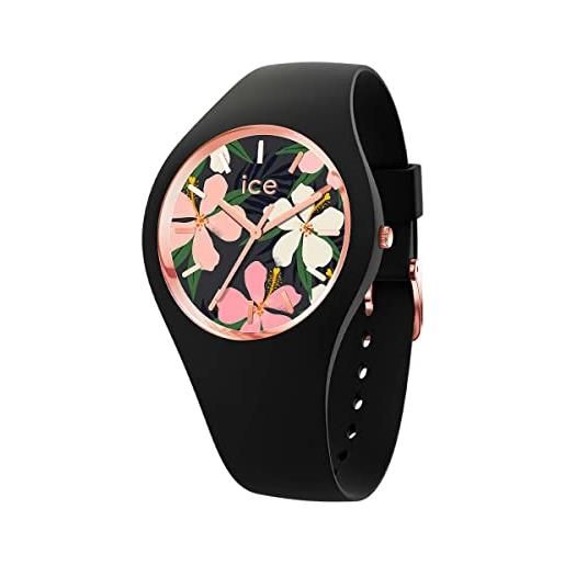 Ice-watch - ice flower china rose - orologio nero da donna con cinturino in silicone - 020510 (small)