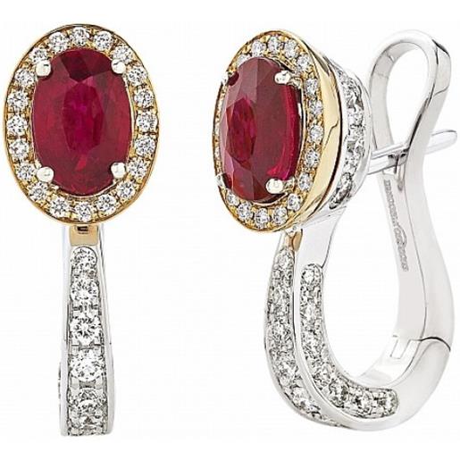 Giorgio Visconti orecchini icona color in oro bianco, rosa, diamanti e rubini