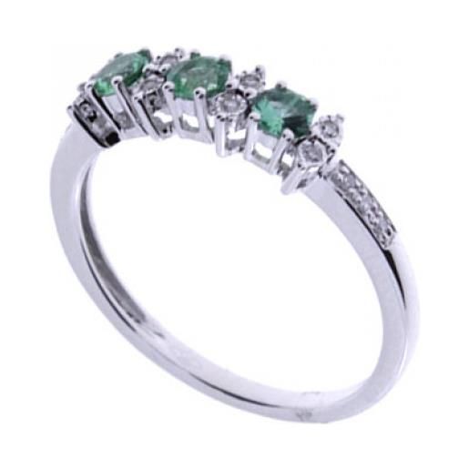 Bliss anello brillante e smeraldi